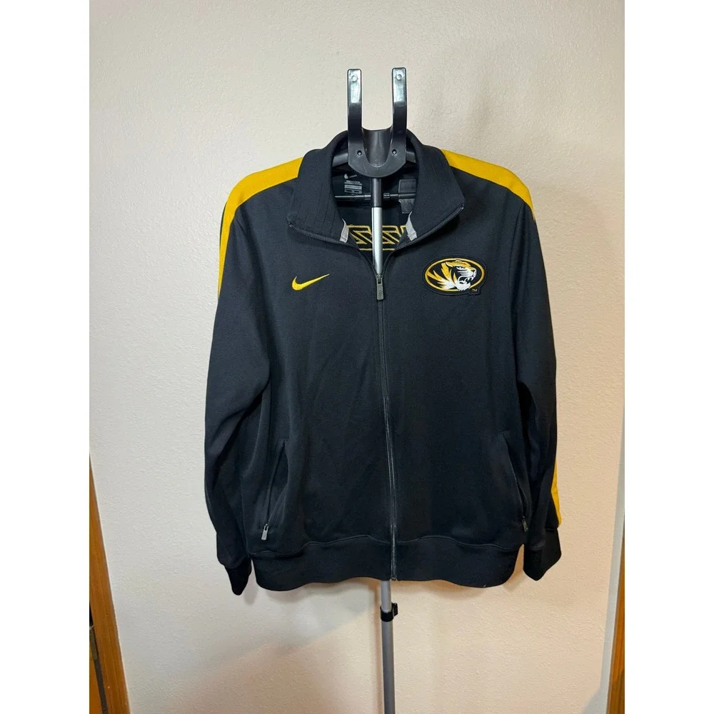Nike Missouri Tigers Mizzou Track Jacket Mens XL Black Gold Full Zip NCAA Sport
